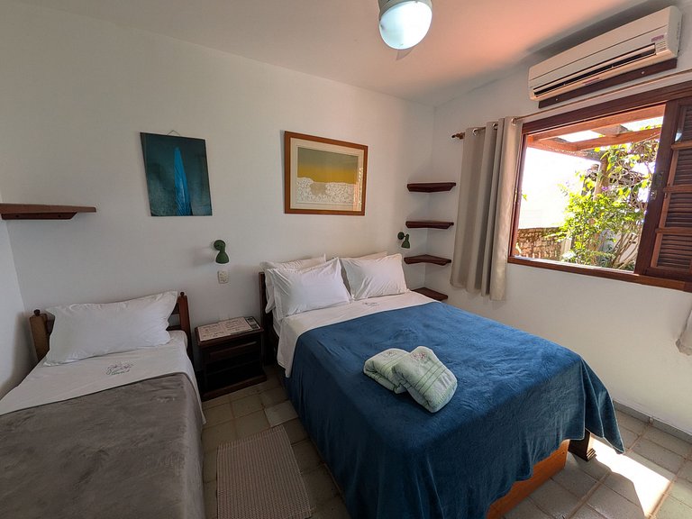 Habitación para 3 con vista al jardín